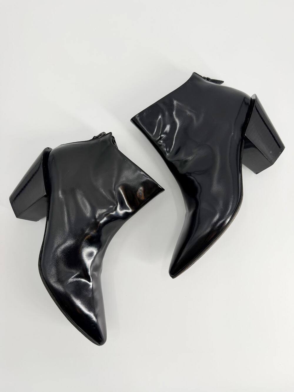 Marsell Black Leather Pointed Toe Stiletto Ankle Boots Heels Size 41 EU 10.5 11